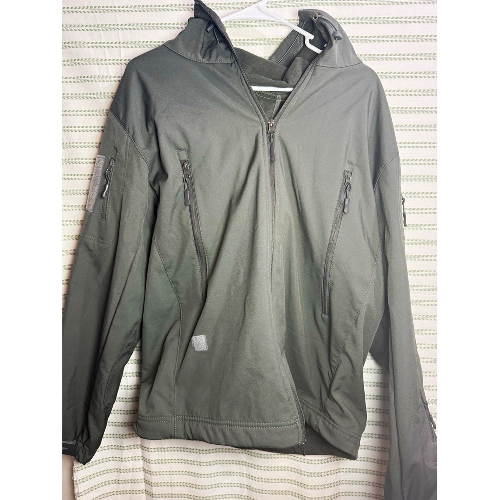TAD Gear Mens Gray Hooded Soft Shell Jacket Full Zip XL 44in Chest